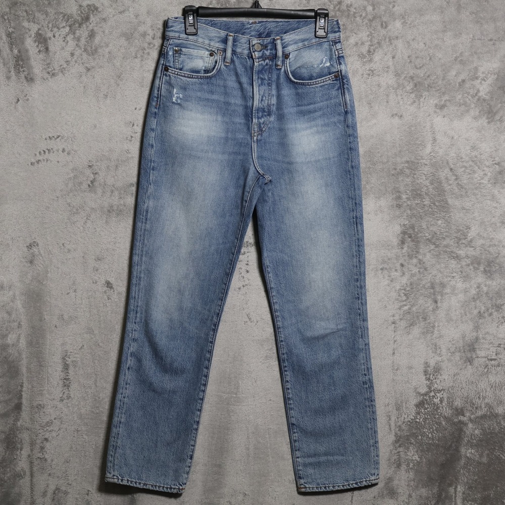 Acne Studios Mece Jeans Womens 28x29 Blue Light Blue Trash Straight Distressed